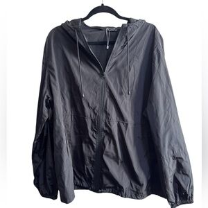 In’Voland Black Lightweight Hooded Windbreaker Jacket 22W